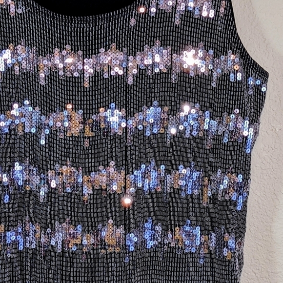 Black and Silver Sequins Sleeveless Top by Chico's - Picture 2 of 7